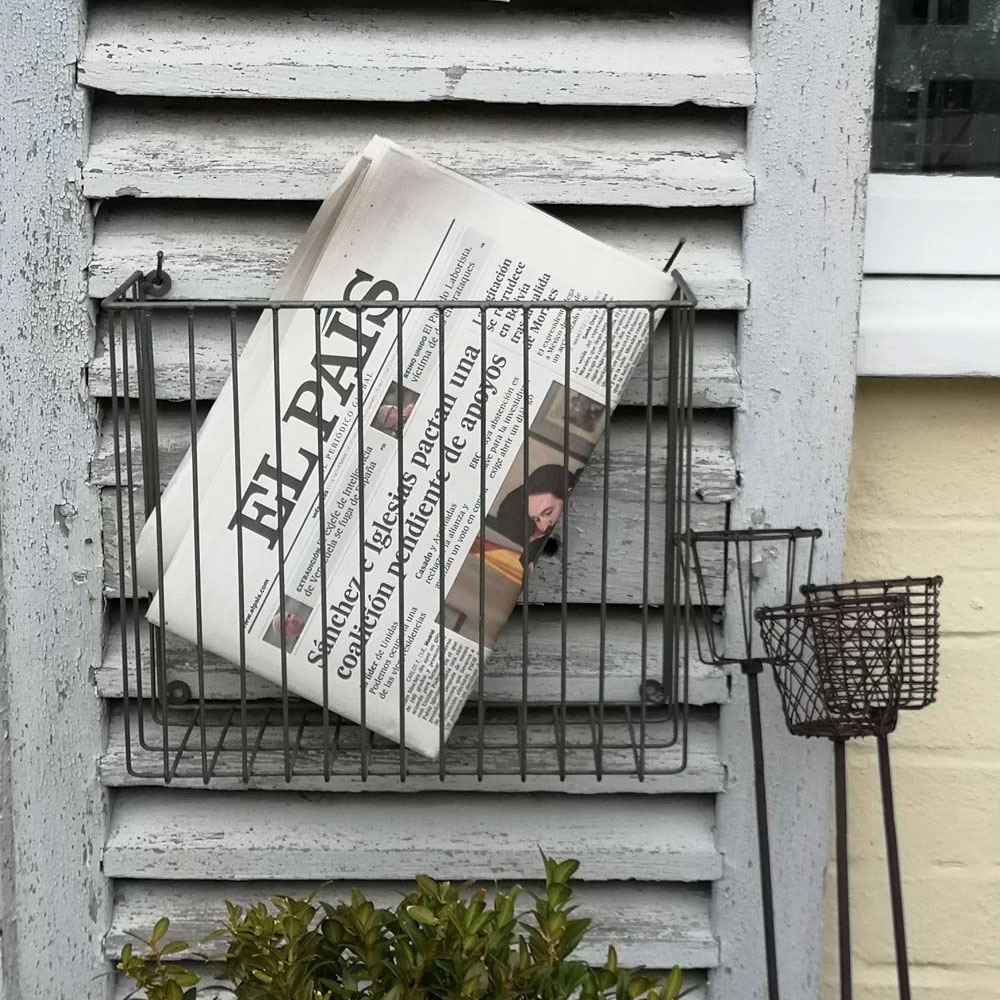 Wire Magazine Wall Basket Zinc BAXTER & CO. home