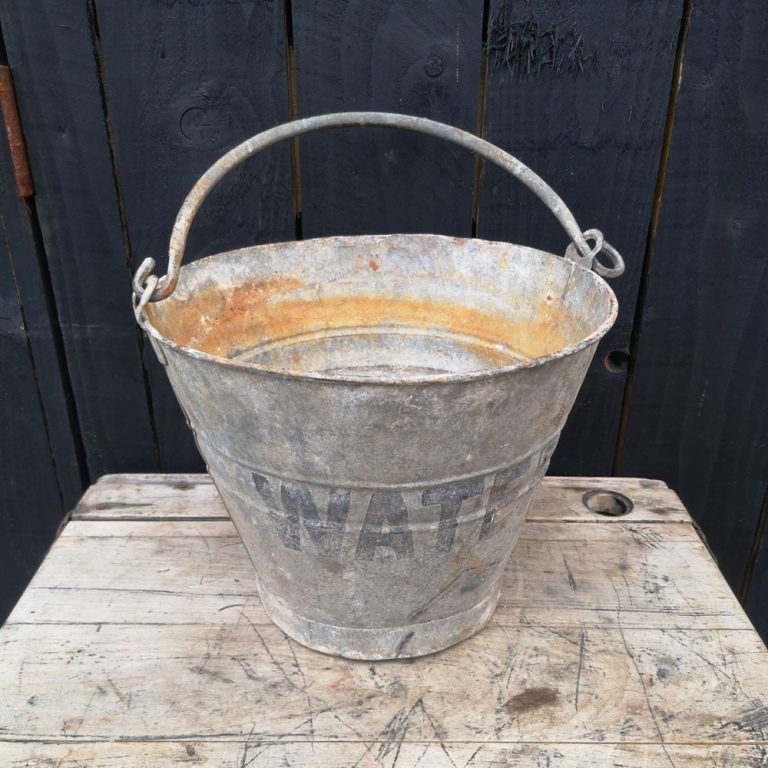 Vintage Galvanised WATER Bucket BAXTER & CO. home