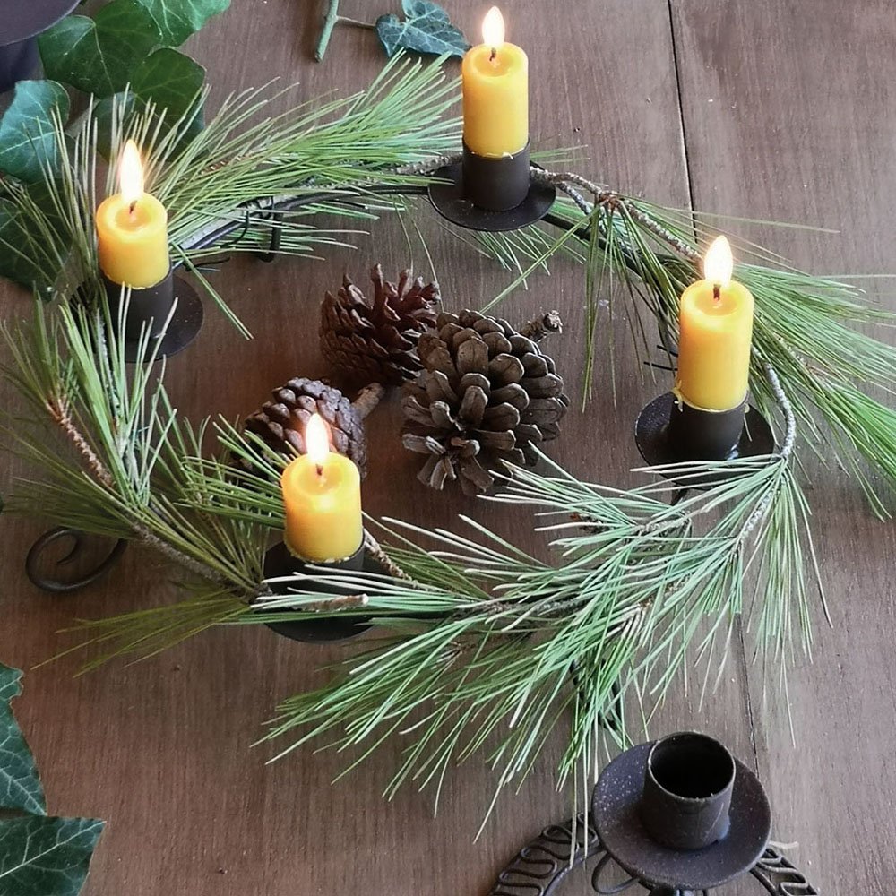 Antique Rust Round Table Candle Holder BAXTER & CO. home